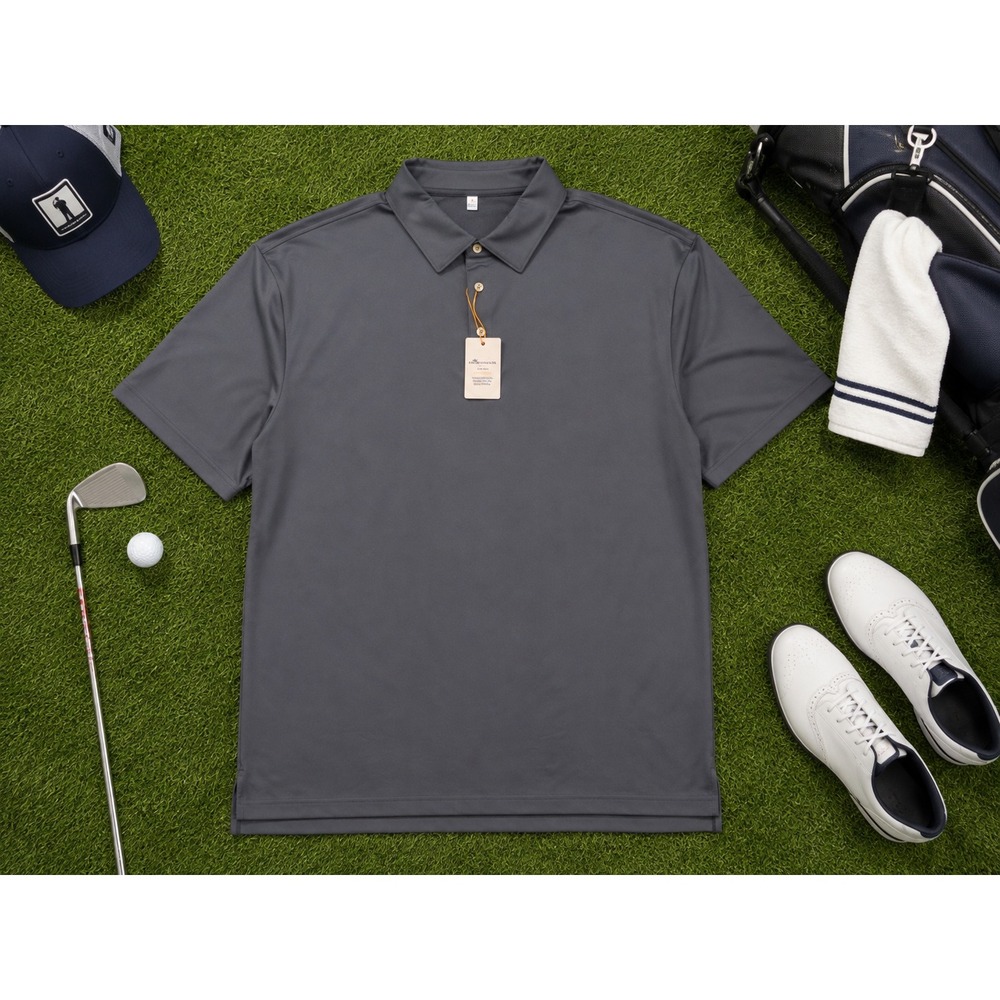 NWT Peter Millar Crown Sport Summer Comfort Sports Golf Polo, Iron Grey, Large